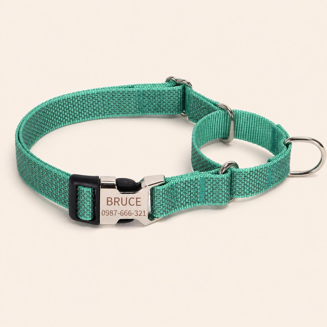 Mint Green Whippet Harness Set, Pastel Sighthound No Pull Harness, Optional Personalised Martingale Collar & Optional Matching Leash