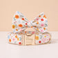 Floral Dog Collar Personalized, Girl Dog Collar with Engraved Name, Cute Flower Puppy Collar with Optional Bow Tie & Leash Set, Gift