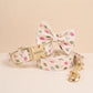 Floral Dog Collar Personalized, Girl Dog Collar with Engraved Name, Cute Flower Puppy Collar with Optional Bow Tie & Leash Set, Gift