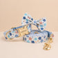 Spring Floral Dog Collar, Optional Matching Bow Tie, Leash, Personalized Engraved Pet Collar Set, Custom Garden Puppy Collar Gift