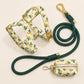 Personalized Lemon Dog Collar Set | Custom Pet Name, Phone Number, Poop Bag Holder, Rope Leash