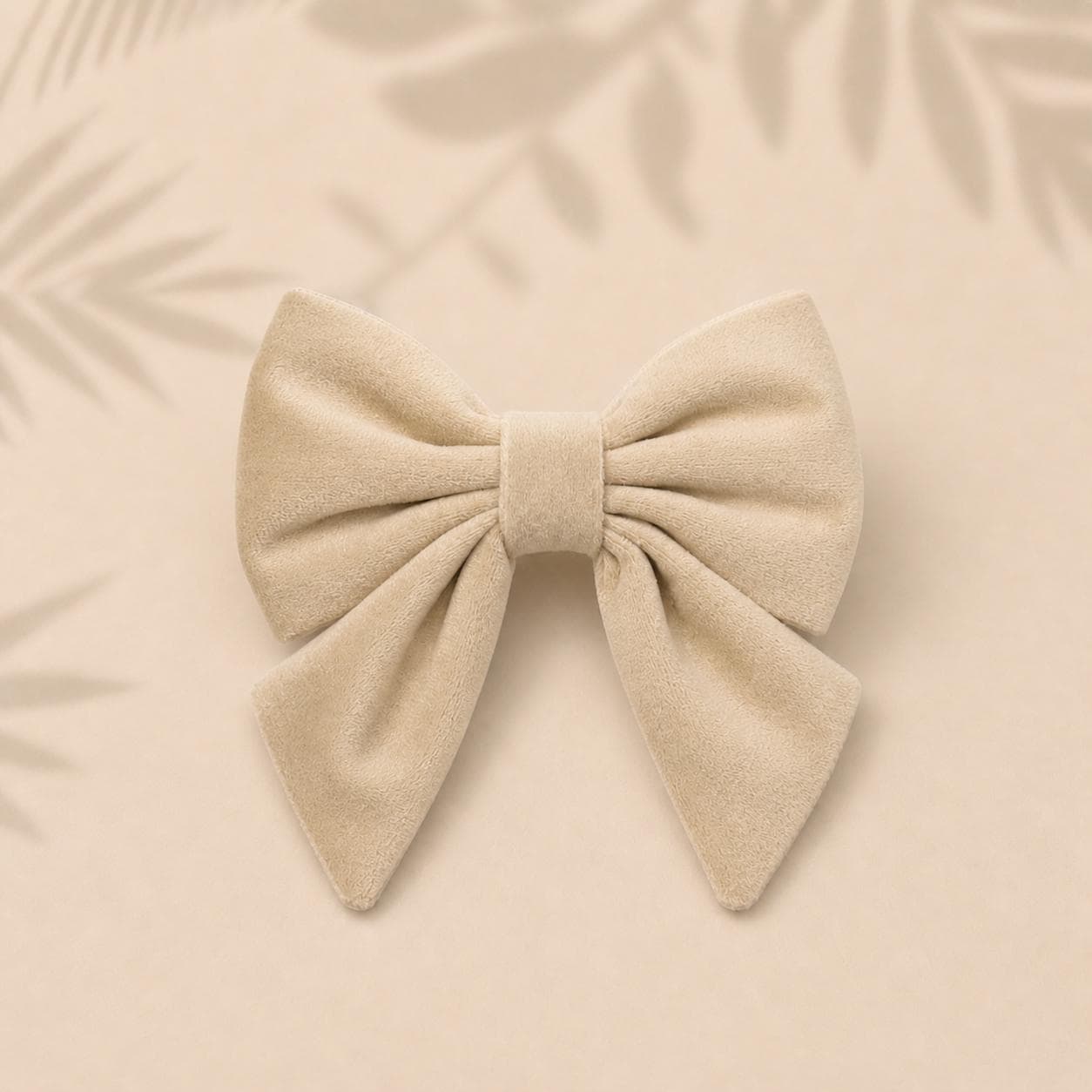Personalized Tan Velvet Dog Harness Optional Set | Collar Leash Sailor Bow Flower Bag | Custom Name | Dog Mom Gift