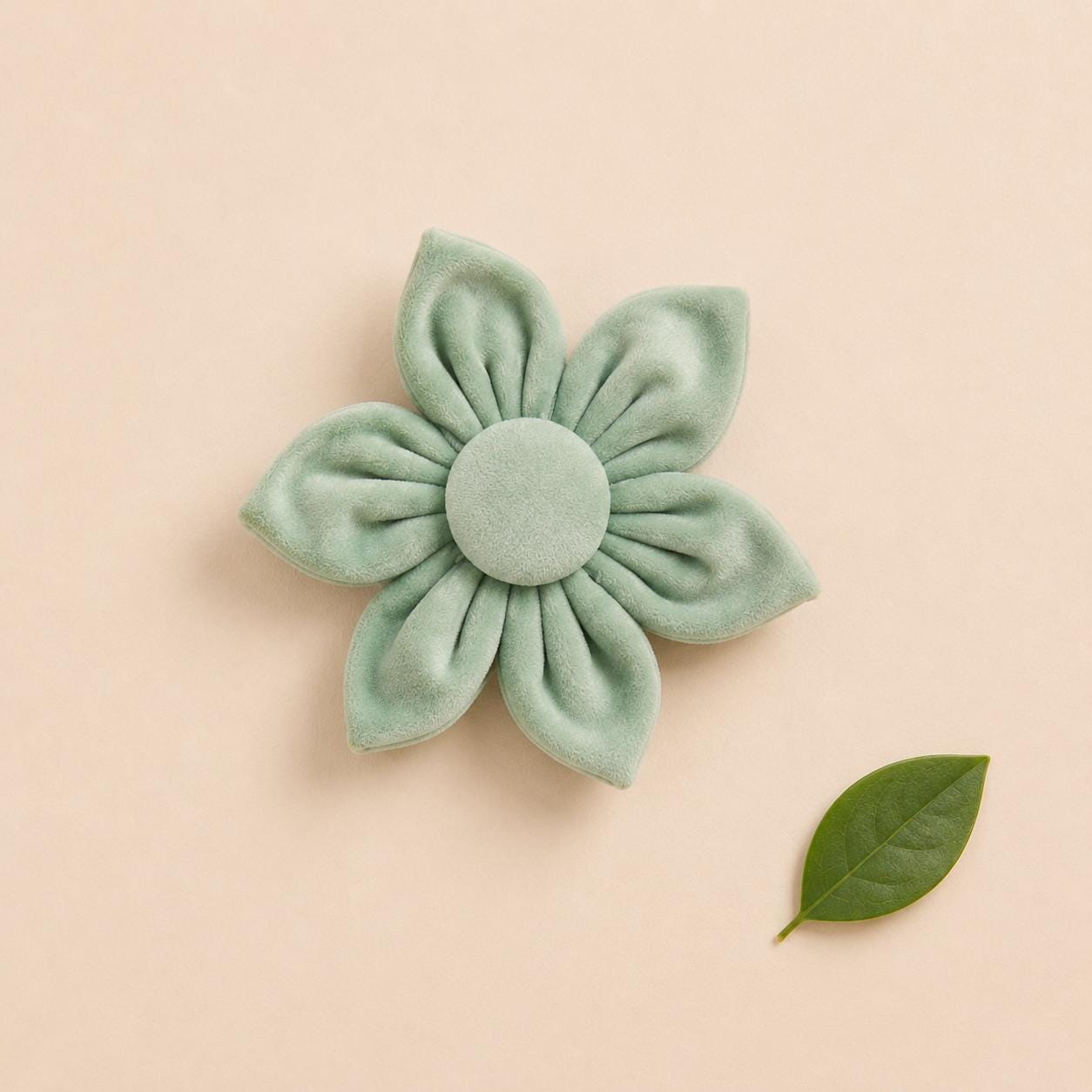 Personalized Sage Green Velvet Dog Harness Set | Custom Name Collar Leash Bow Flower Poop Bag | Mix & Match 7-Piece Set