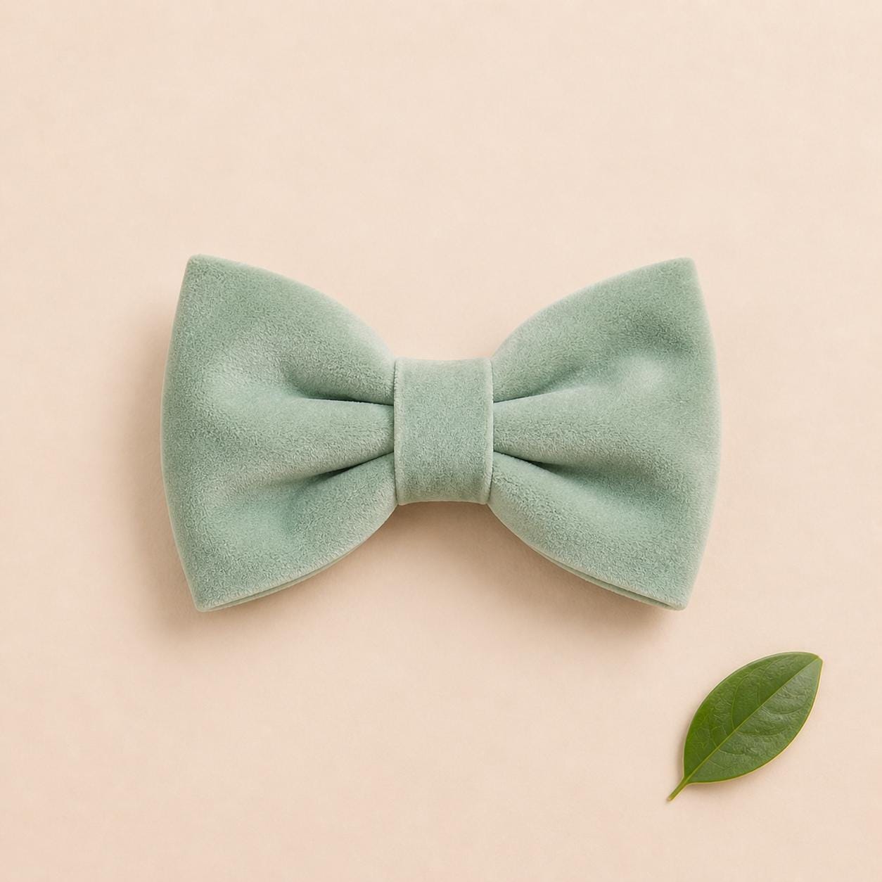 Personalized Sage Green Velvet Dog Harness Set | Custom Name Collar Leash Bow Flower Poop Bag | Mix & Match 7-Piece Set