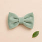 Personalized Sage Green Velvet Dog Harness Set | Custom Name Collar Leash Bow Flower Poop Bag | Mix & Match 7-Piece Set