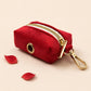 Personalized Red Velvet Dog Harness Set | Dog Collar Leash Bow Flower Poop Bag | Custom Name | Mix & Match 7-Piece Set