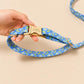 Hands Free Dog Leash and Matching Collar Set | Blue Geometric Pattern | Adjustable Waist Leash | Running Walking Leash | Gift for Dog Mom 1