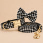 Personalized Houndstooth Dog Harness | Custom Name Collar Leash Bowtie Poop Bag | Mix & Match Walking Set | Check Print XS-XL