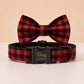 Buffalo Plaid Dog Harness Personalized, Custom Name Collar Leash Set, Red Black Check Walking Set, Different Combo