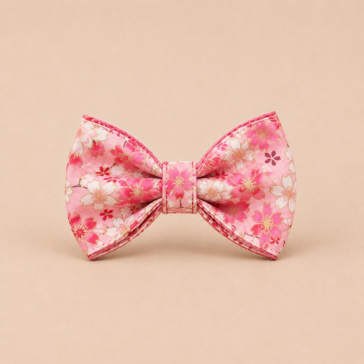 Pink Sakura Dog Harness, Personalised Name Collar Optional Matching Leash Bow | Gold Buckle Mix & Match Set XS S M L XL