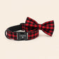 Buffalo Plaid Dog Harness Personalized, Custom Name Collar Leash Set, Red Black Check Walking Set, Different Combo