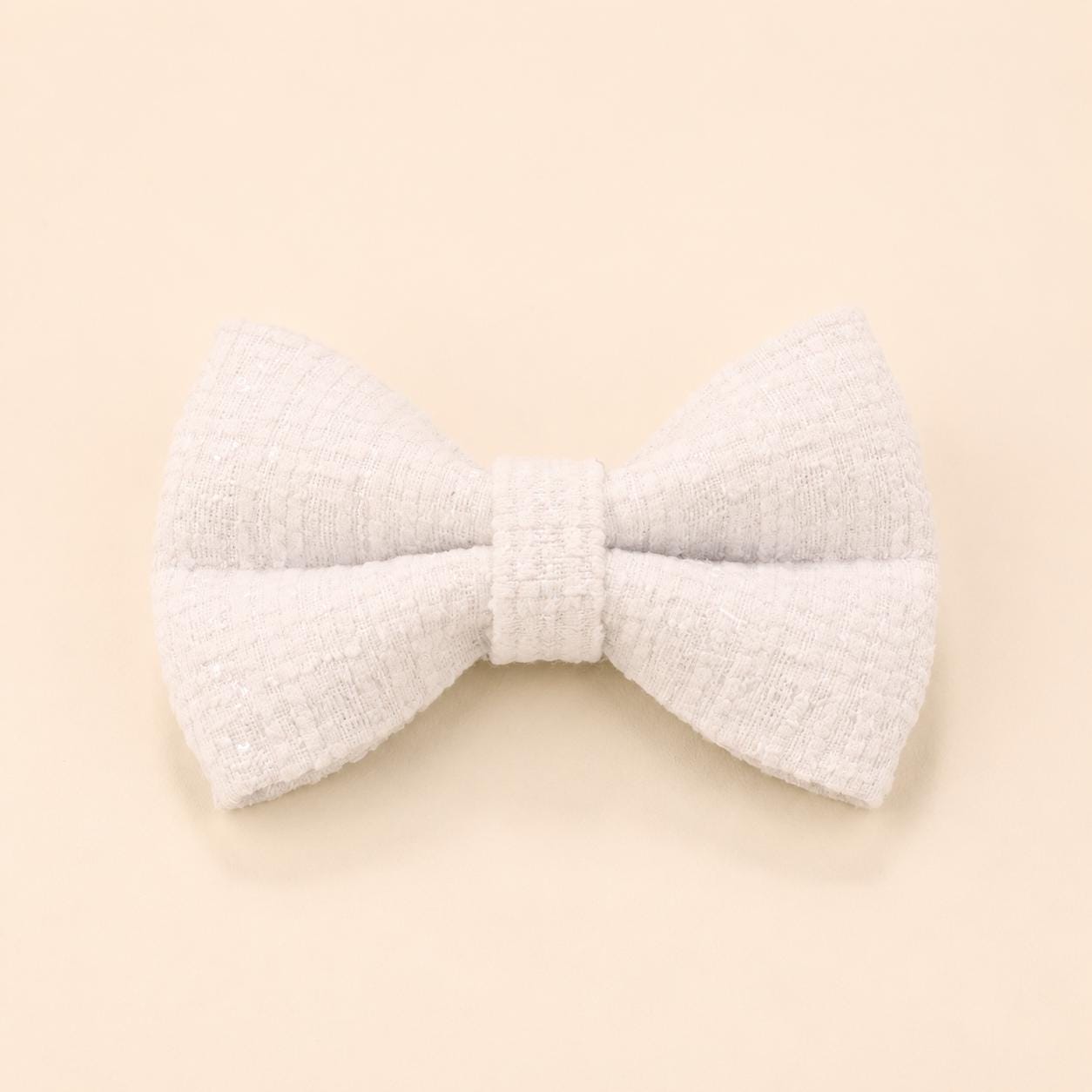 White Tweed Dog Harness Set, Personalised Luxury Boucle Collar Leash Bow Tie | Engraved Gold Buckle Mix & Match XS S M L XL