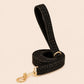 Black Tweed Dog Harness Set, Personalised Luxury Boucle Collar Leash Bow Tie | Engraved Gold Buckle Mix & Match XS S M L XL