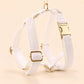 White Tweed Dog Harness Set, Personalised Luxury Boucle Collar Leash Bow Tie | Engraved Gold Buckle Mix & Match XS S M L XL