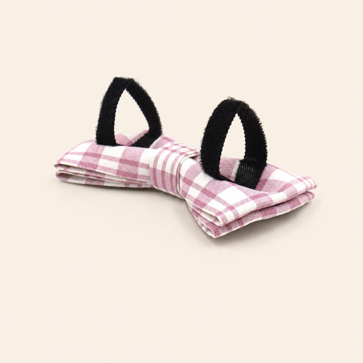 Personalized Pink Plaid Dog Harness Gift Set, Custom Name Collar & Rope Leash, Tartan Puppy Walking Set XS-XL