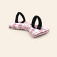 Personalized Pink Plaid Dog Harness Gift Set, Custom Name Collar & Rope Leash, Tartan Puppy Walking Set XS-XL