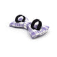 Custom Lilac Tartan Dog Harness Set, Personalized Name Collar & Rope Leash, Plaid Puppy Walking Kit XS-XL