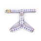 Custom Lilac Tartan Dog Harness Set, Personalized Name Collar & Rope Leash, Plaid Puppy Walking Kit XS-XL