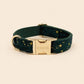 Custom Green Velvet Dog Harness Set | Engraved Name Collar Leash Bowtie Poop Bag | Celestial Star Pet Gift XS-XL