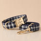 Custom Black and White Plaid Dog Harness & Optional Leash Set, Personalised Dog Harness Set, Collar Bow Tie, Adjustable