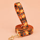 Personalised Halloween Dog Harness Optional Set with Collar, Leash & Bow Tie, Orange Black Pumpkin, Gold Buckle, Custom Polyester Pet Outfit