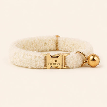 Personalized Cat Collar with Name Plate, Bell & Bow Tie, Custom Engraved Kitten Collar, Teddy Bear Cat Gift