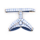 Custom Dark Blue Tartan Dog Harness Set, Personalized Name Collar & Rope Leash, Plaid Puppy Walking Kit XS-XL