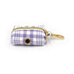 Custom Lilac Tartan Dog Harness Set, Personalized Name Collar & Rope Leash, Plaid Puppy Walking Kit XS-XL