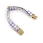 Custom Lilac Tartan Dog Harness Set, Personalized Name Collar & Rope Leash, Plaid Puppy Walking Kit XS-XL