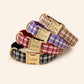 Plaid Dog Collar, Personalized Engraved Name Pet Collar, Preppy Plaid Collar with Leash, Bow Tie & Bag, Custom Puppy Collar Set