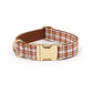 Plaid Dog Collar, Personalized Engraved Name Pet Collar, Preppy Plaid Collar with Leash, Bow Tie & Bag, Custom Puppy Collar Set