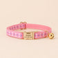 Floral Cat Collar, Engraved Name Buckle, Adjustable Kitten Collar, Polyester Pet Collar for Cats