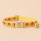 Floral Embroidered Cat Collar, Engraved Name Buckle, Adjustable Kitten Pet Collar