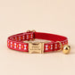Floral Embroidered Cat Quick Release Collar, Engraved Name Buckle, Adjustable Kitten Pet Collar