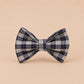 Custom Black and White Plaid Dog Harness & Optional Leash Set, Personalised Dog Harness Set, Collar Bow Tie, Adjustable
