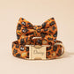 Personalised Halloween Dog Harness Optional Set with Collar, Leash & Bow Tie, Orange Black Pumpkin, Gold Buckle, Custom Polyester Pet Outfit