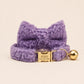 Personalized Cat Collar with Name Plate, Bell & Bow Tie, Custom Engraved Kitten Collar, Teddy Bear Cat Gift