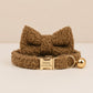 Personalized Cat Collar with Name Plate, Bell & Bow Tie, Custom Engraved Kitten Collar, Teddy Bear Cat Gift