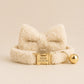 Personalized Cat Collar with Name Plate, Bell & Bow Tie, Custom Engraved Kitten Collar, Teddy Bear Cat Gift