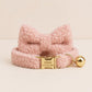 Personalized Cat Collar with Name Plate, Bell & Bow Tie, Custom Engraved Kitten Collar, Teddy Bear Cat Gift