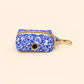 Blue and White Floral Dog Harness Set with Cream Rope Leash, Optional Combo